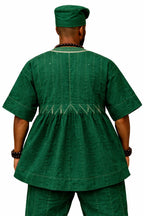 Heritage Emerald Fugu Peplum Top