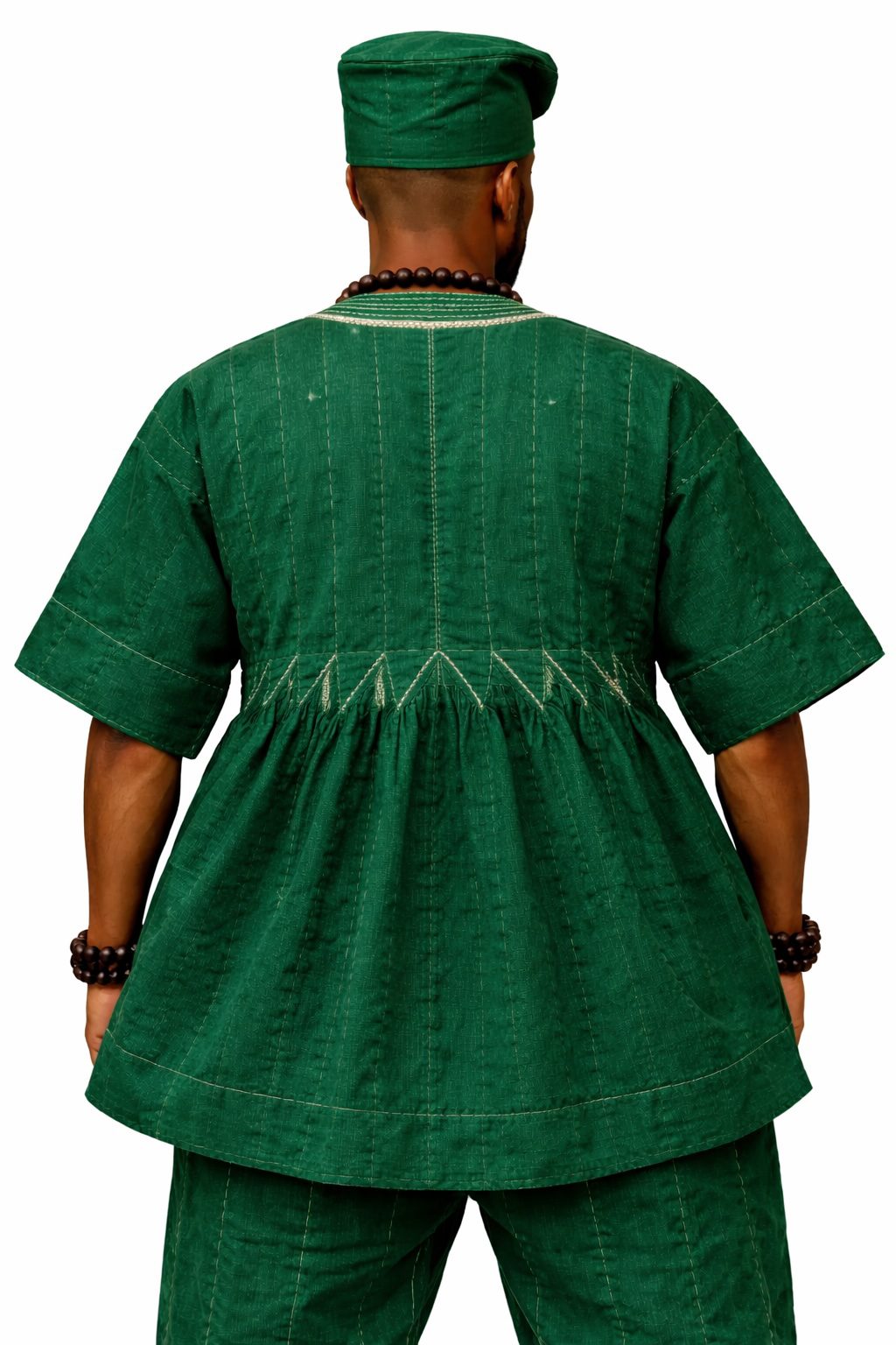 Heritage Emerald Fugu Peplum Top