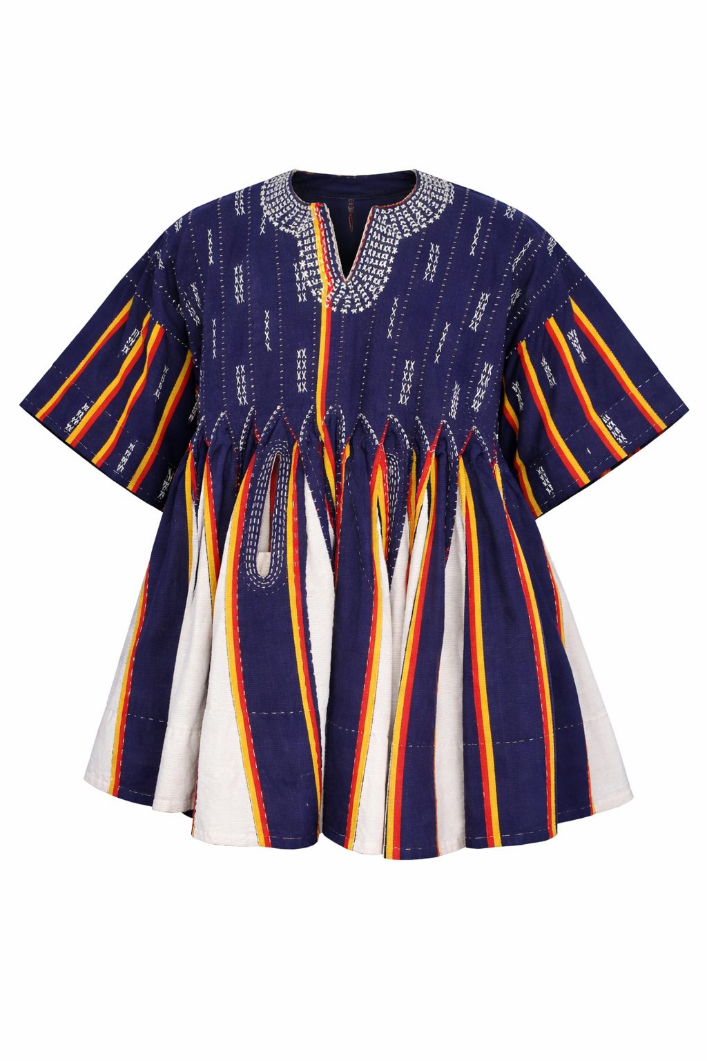 Heritage Royal Stripe Fugu Peplum Top