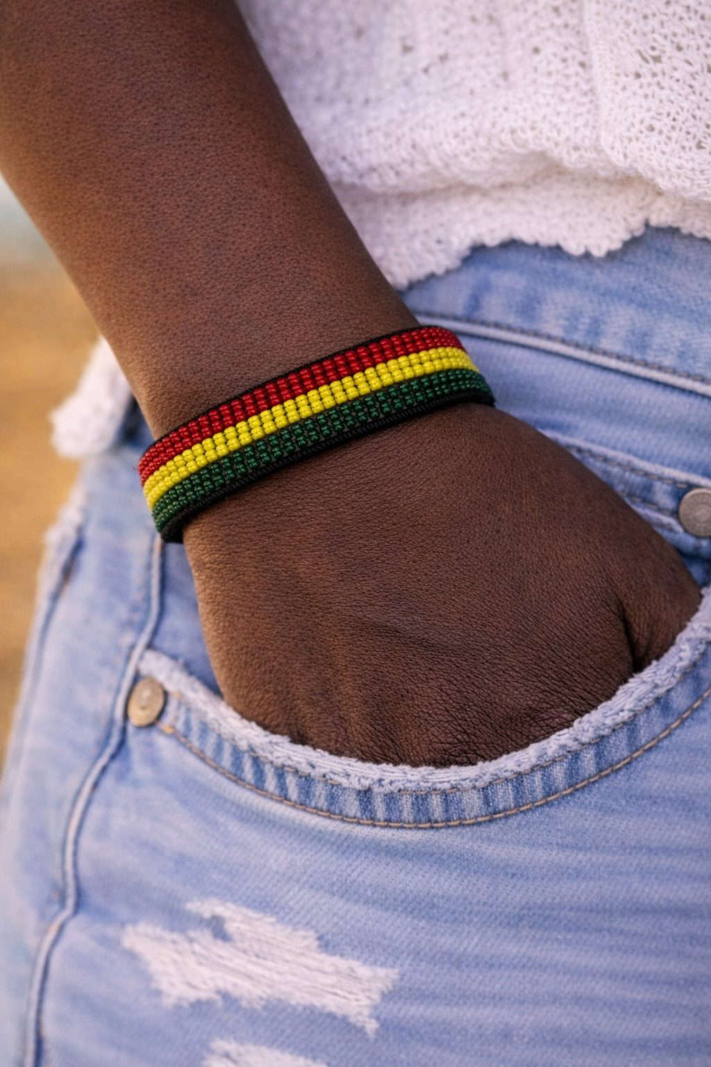 Country Beaded Bracelet – Handmade Cultural Beads Wristband
