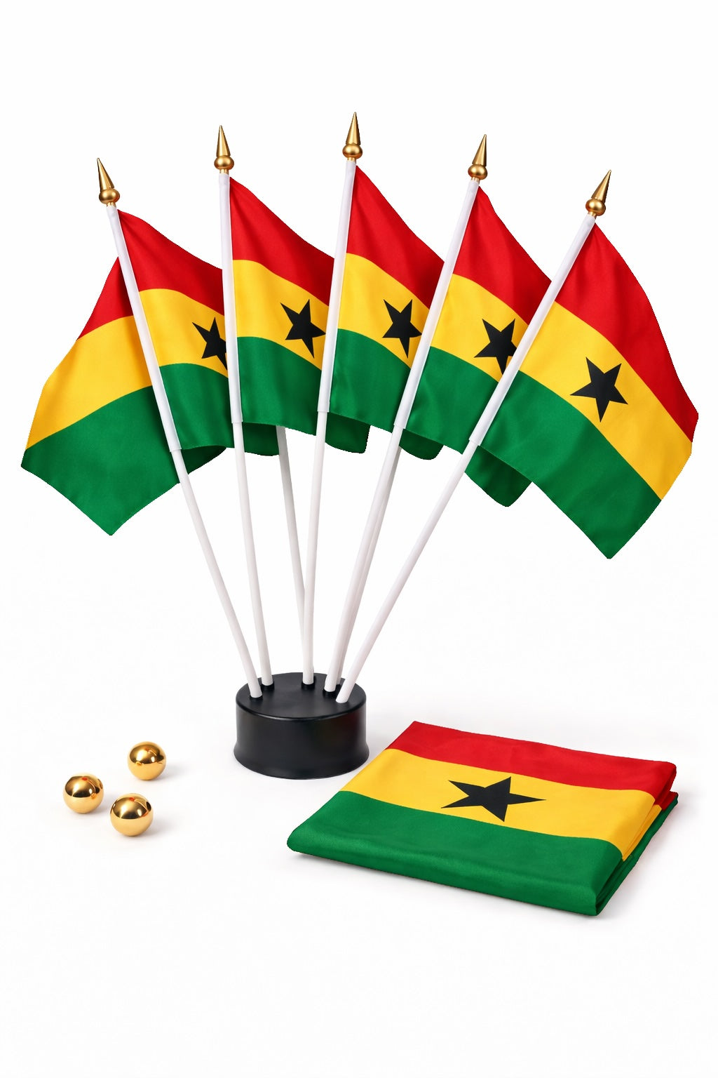Ghana National Flag – Large, Medium Handheld & Tabletop Mini Flag Options
