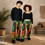 Unisex African Patchwork Cargo Trousers – Boho Wide Leg Festival Pants