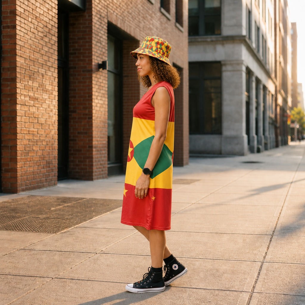 Grenada Flag Dress | Sleeveless Bodycon Shift Dress