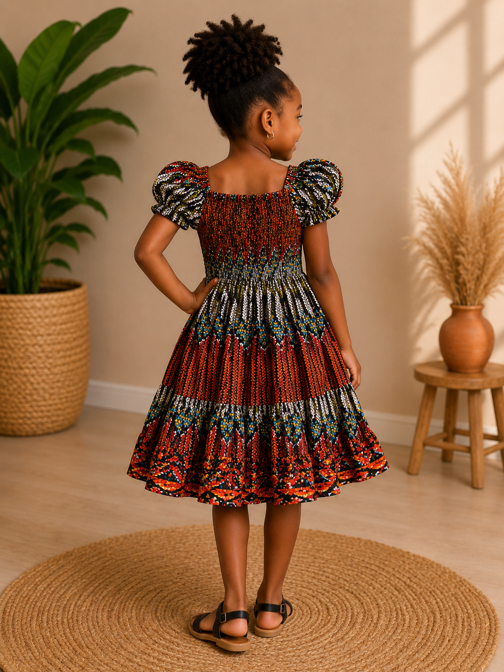 A Beautiful Dress with Bold Cultural Charm And Elasticated Waist