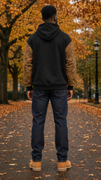 Afro-Fusion Hoodie – Unisex Ankara Print Black Pullover Hoodie
