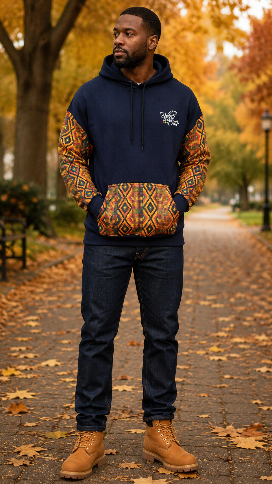 Afro-Fusion Hoodie – Unisex Ankara Print Pullover Hoodie