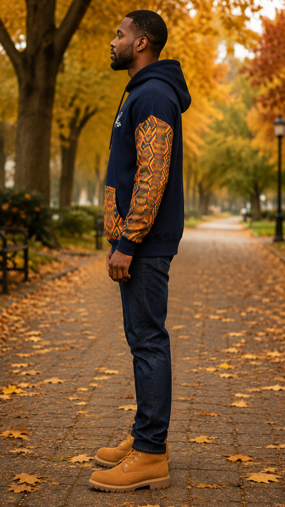 Afro-Fusion Hoodie – Unisex Ankara Print Pullover Hoodie