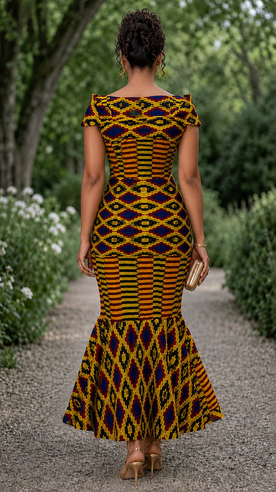 Amara African Print Mermaid Maxi Dress for Women