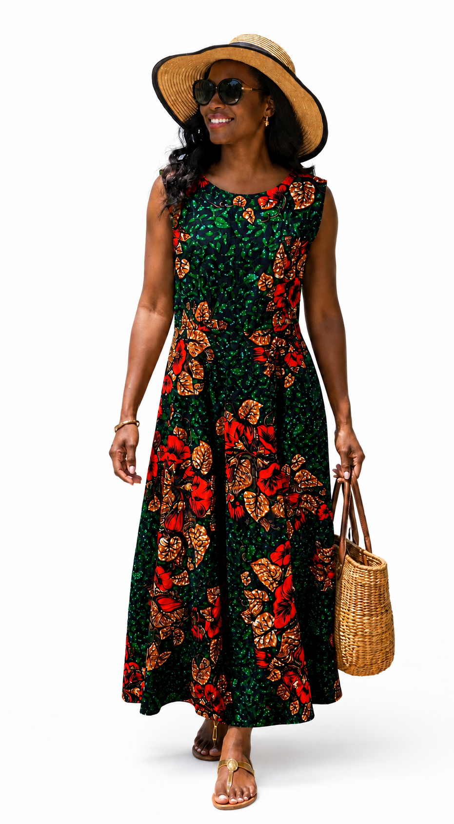 Nia African Print Sleeveless Maxi Dress