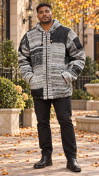 Woolen Hoodie Jumper in Grey Hues Quality Handmade
