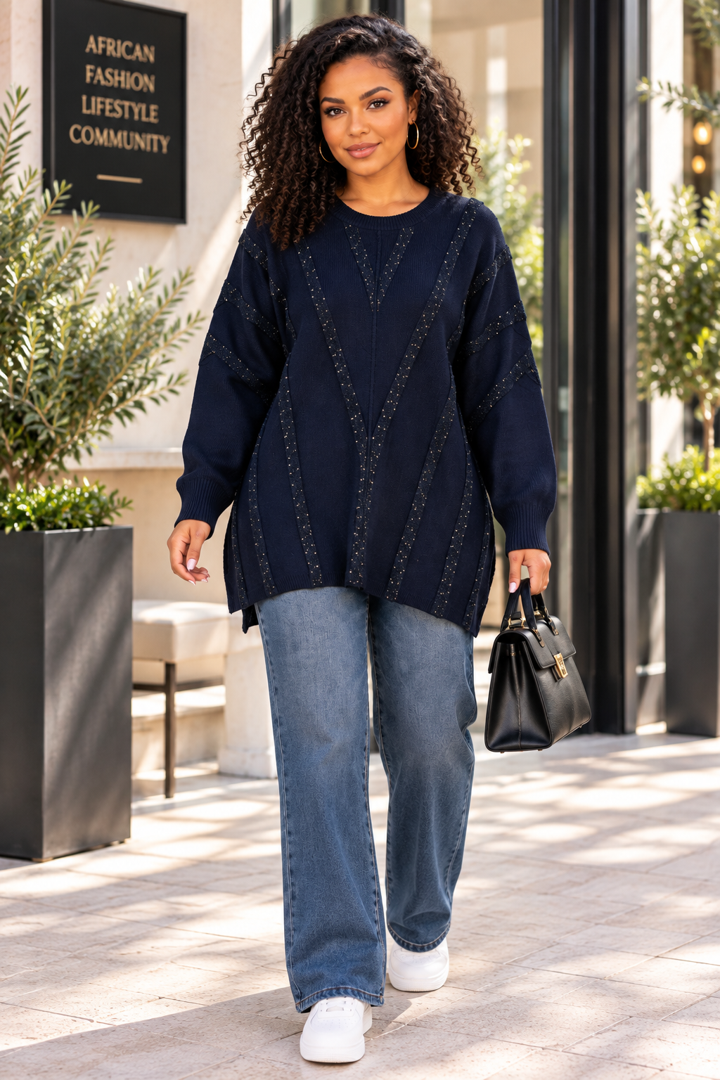 Women’s Oversized Gold Button Sleeve Top