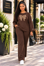 Women’s Collared Top & Wide-Leg Trouser Set