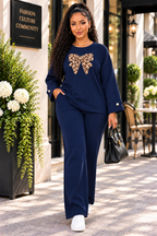 Women’s Collared Top & Wide-Leg Trouser Set