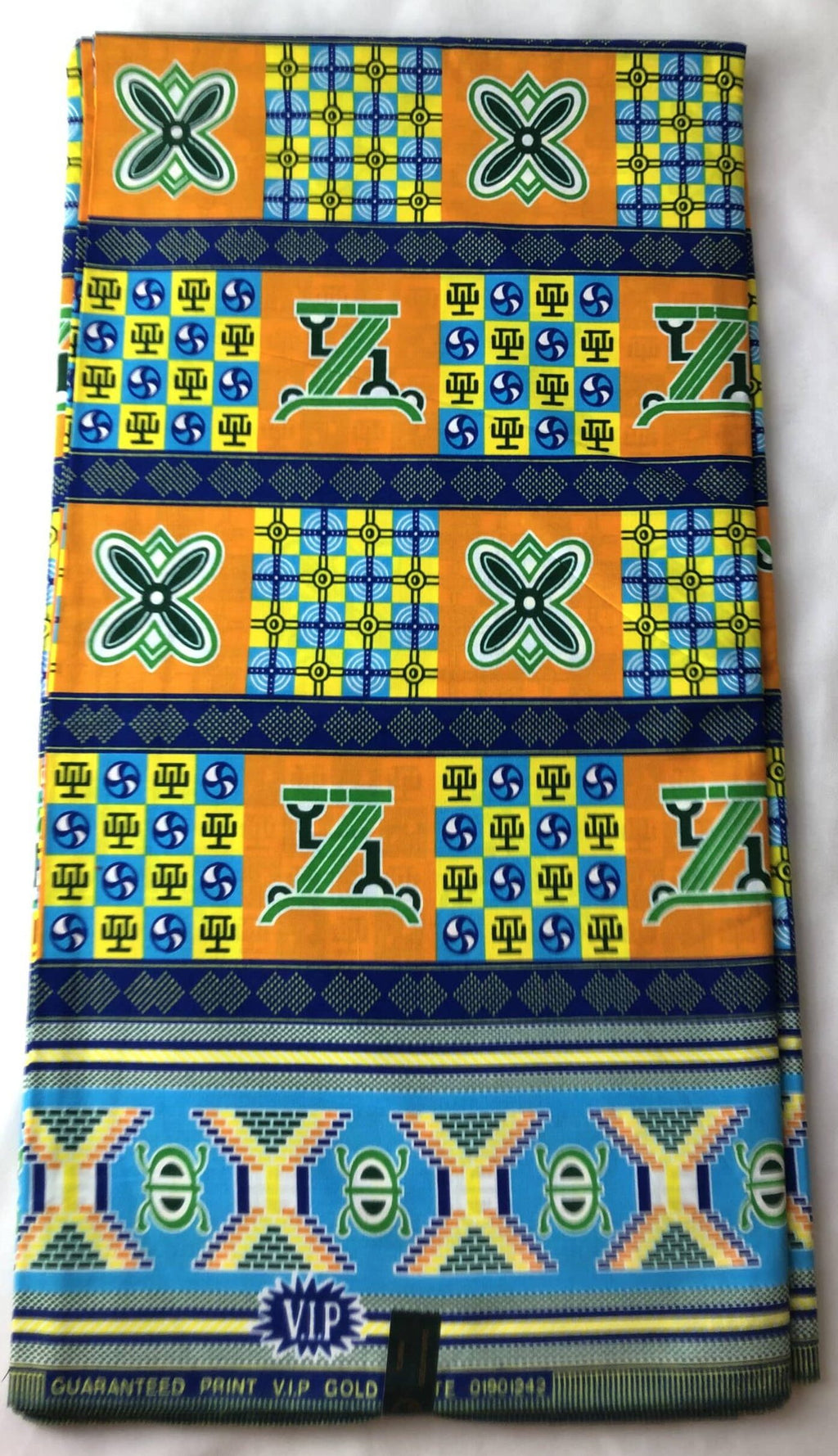 African Ankara Multi Abstract Boxy Style 6 Yards VIP Fabric