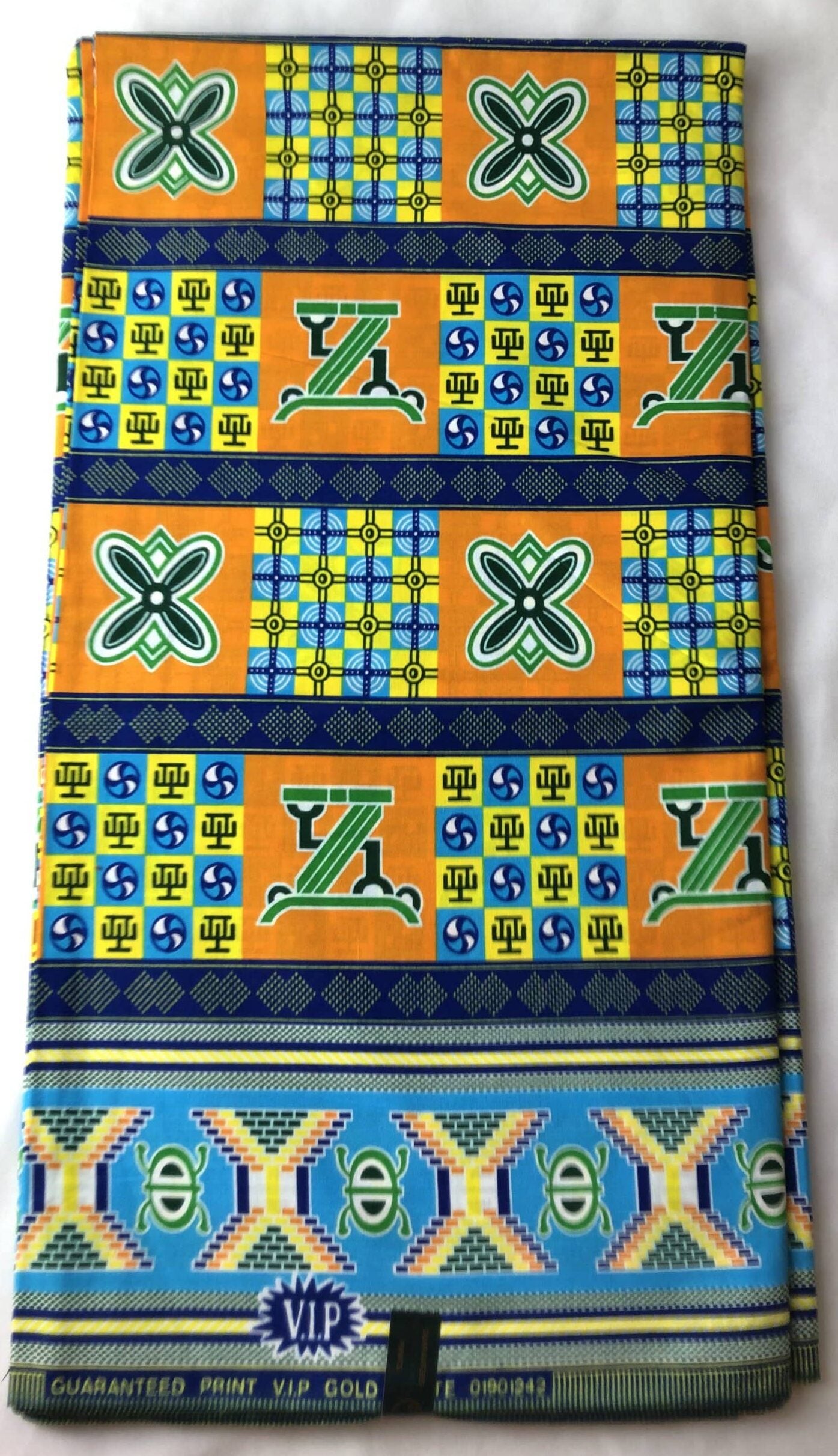 African Ankara Multi Abstract Boxy Style 6 Yards VIP Fabric