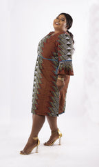 Plus Morowa African Print Midi Dress