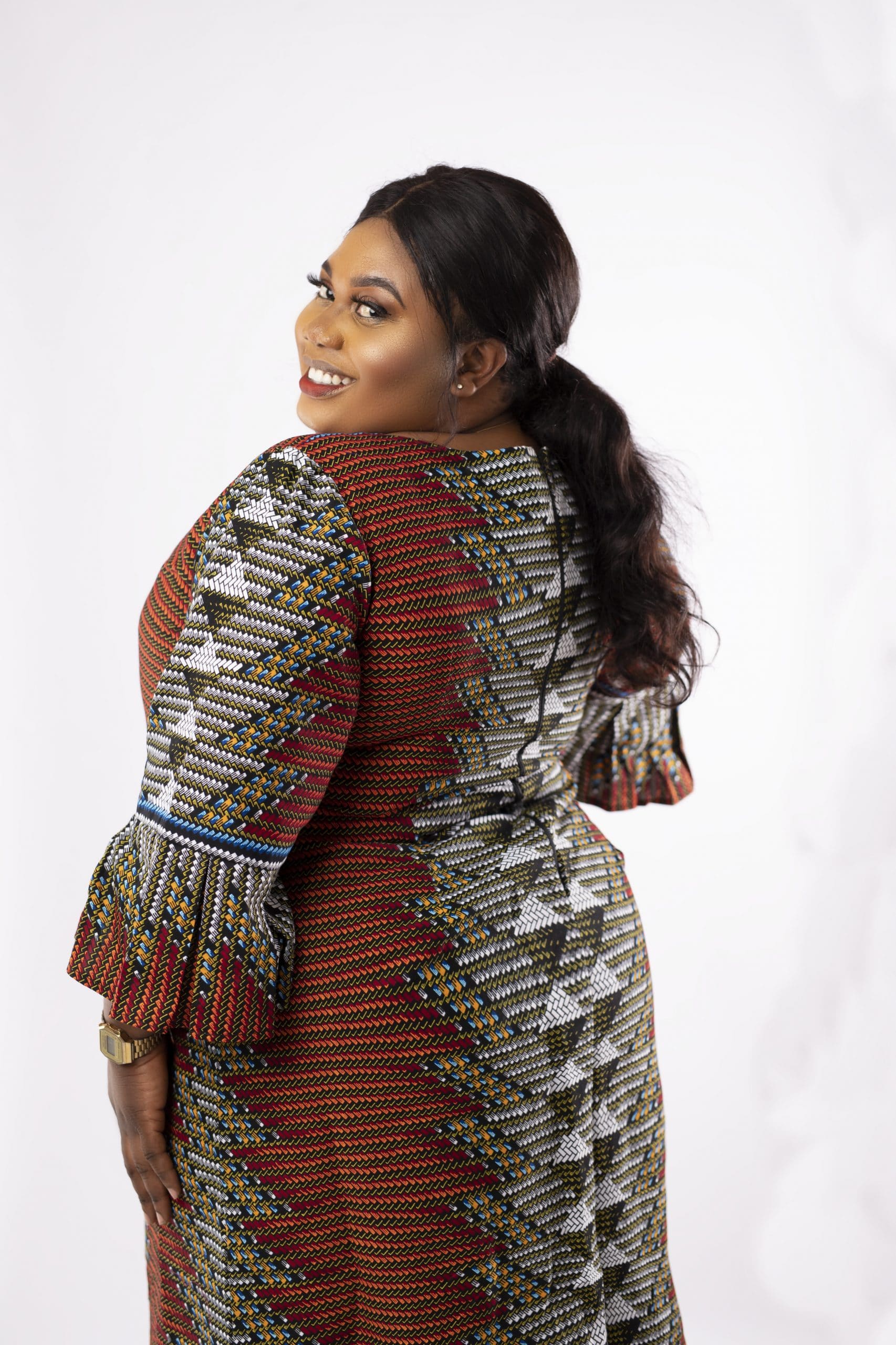 Plus Morowa African Print Midi Dress