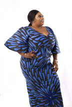 Plus Narissa Blue African Print Maxi Dress