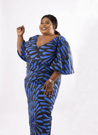 Plus Narissa Blue African Print Maxi Dress