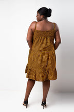 Esi Yellow Midi Length Voile Strappy dress