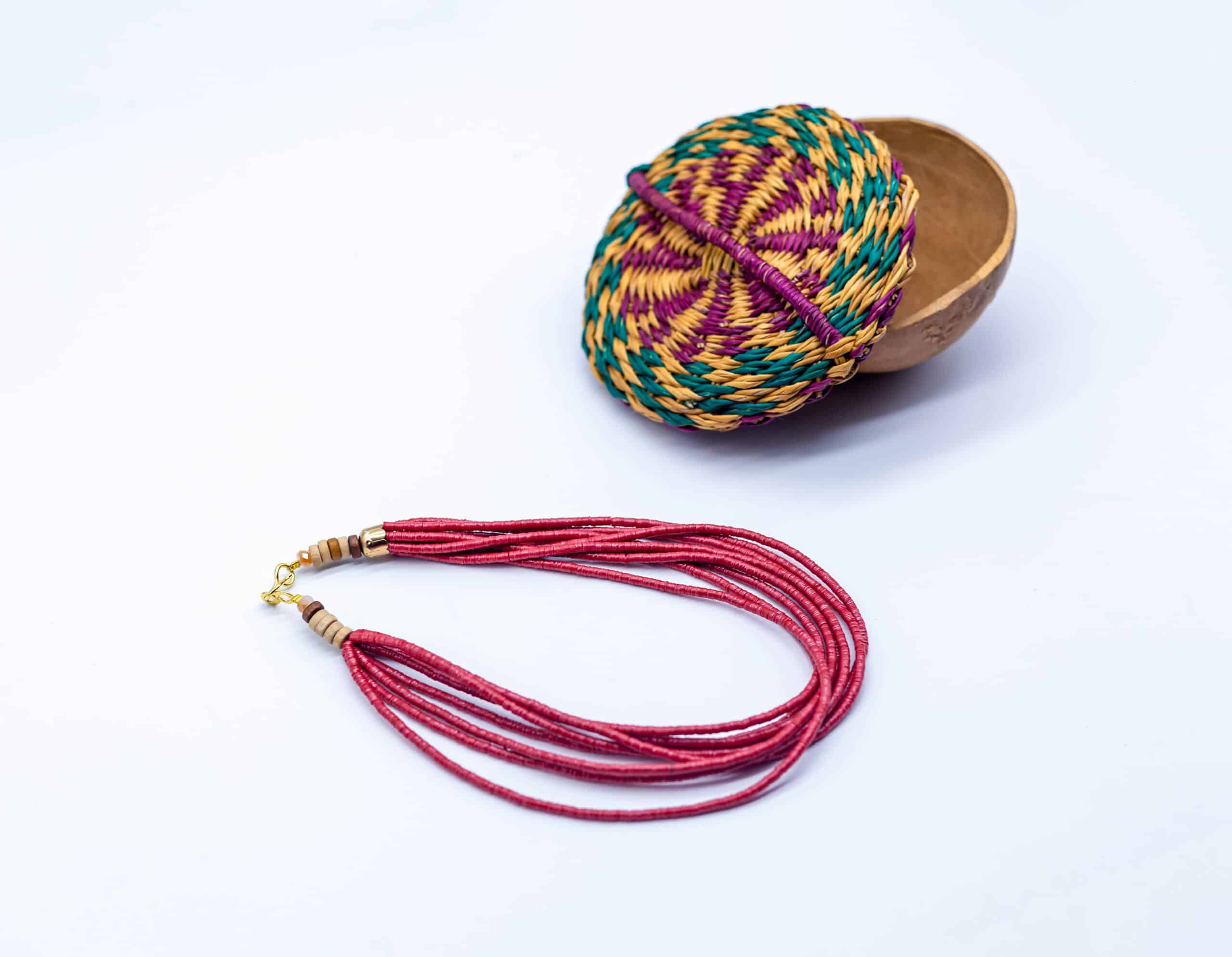 Multi-Layered Red Bead Necklace