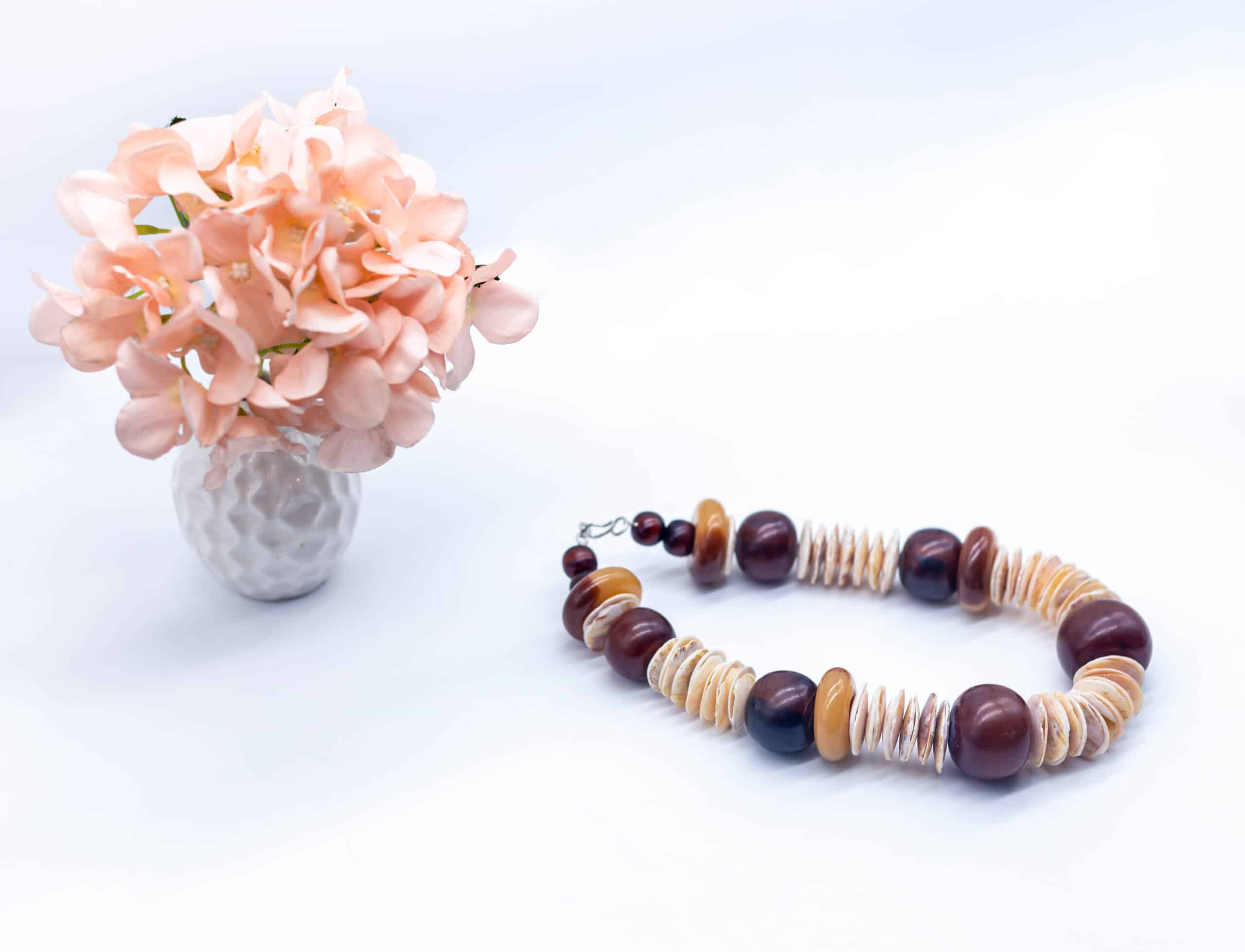 Oratilwe Earthy Big Beaded Shelled Necklace
