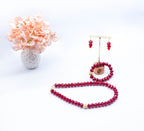Rora Rich Red and Single Gold  Beaded Necklace Set