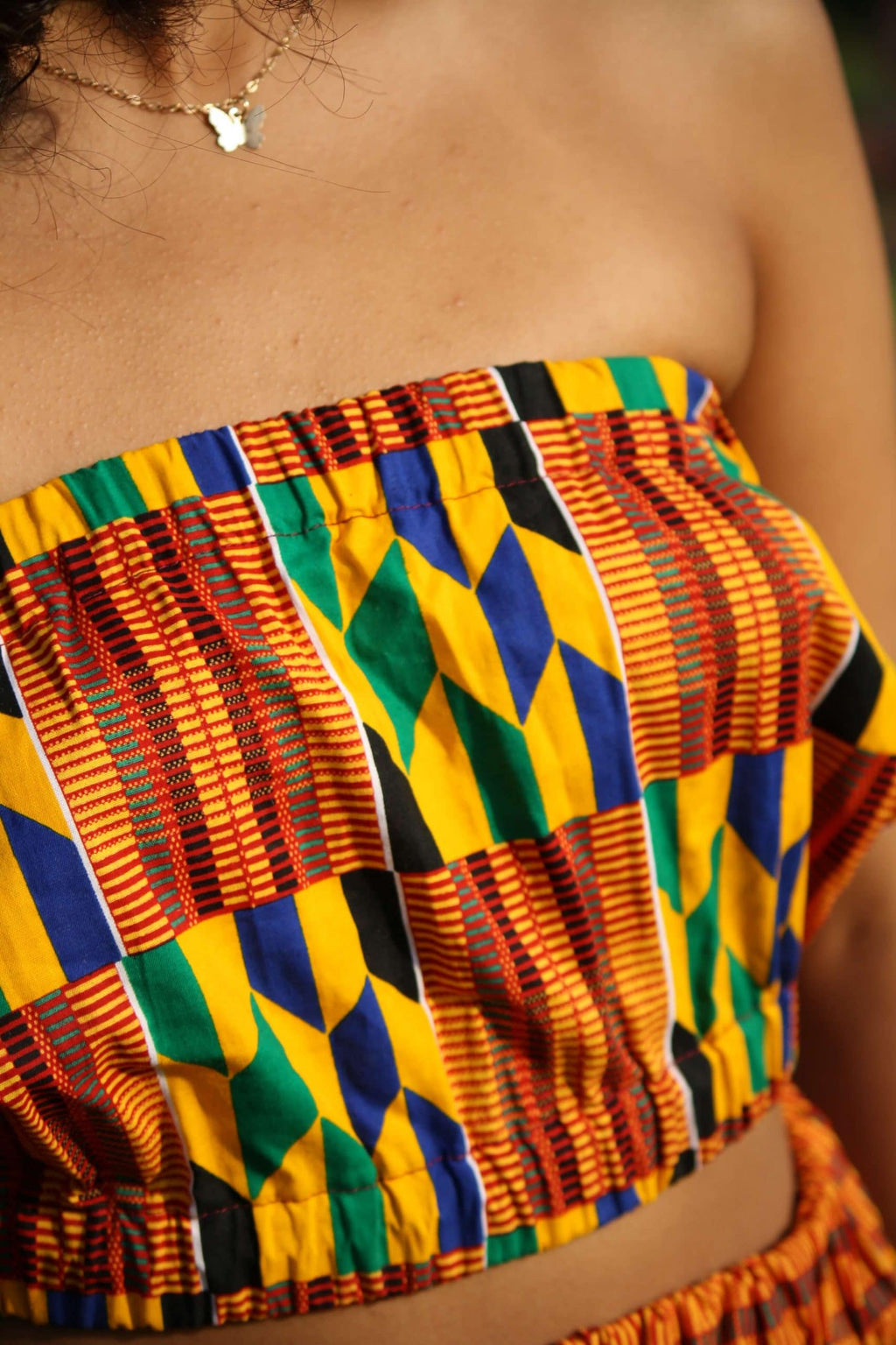 African Kente Bandeau and Joggers Set