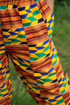 African Kente Bandeau and Joggers Set