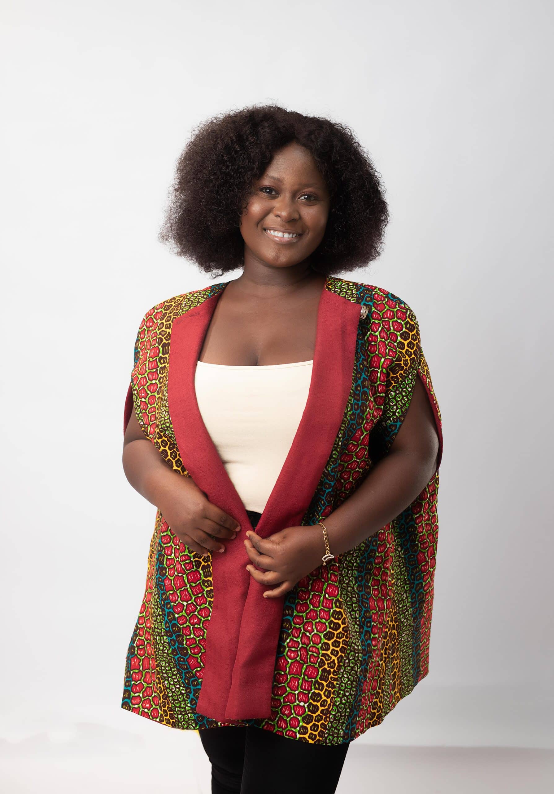 Sina Beautiful Leopard Print Ankara Cape Style Coat