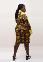 Zuri Two-Piece Skirt Set in Stunning Yellow and Ankara