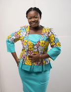 Angela Blue Two-Piece Skirt Set