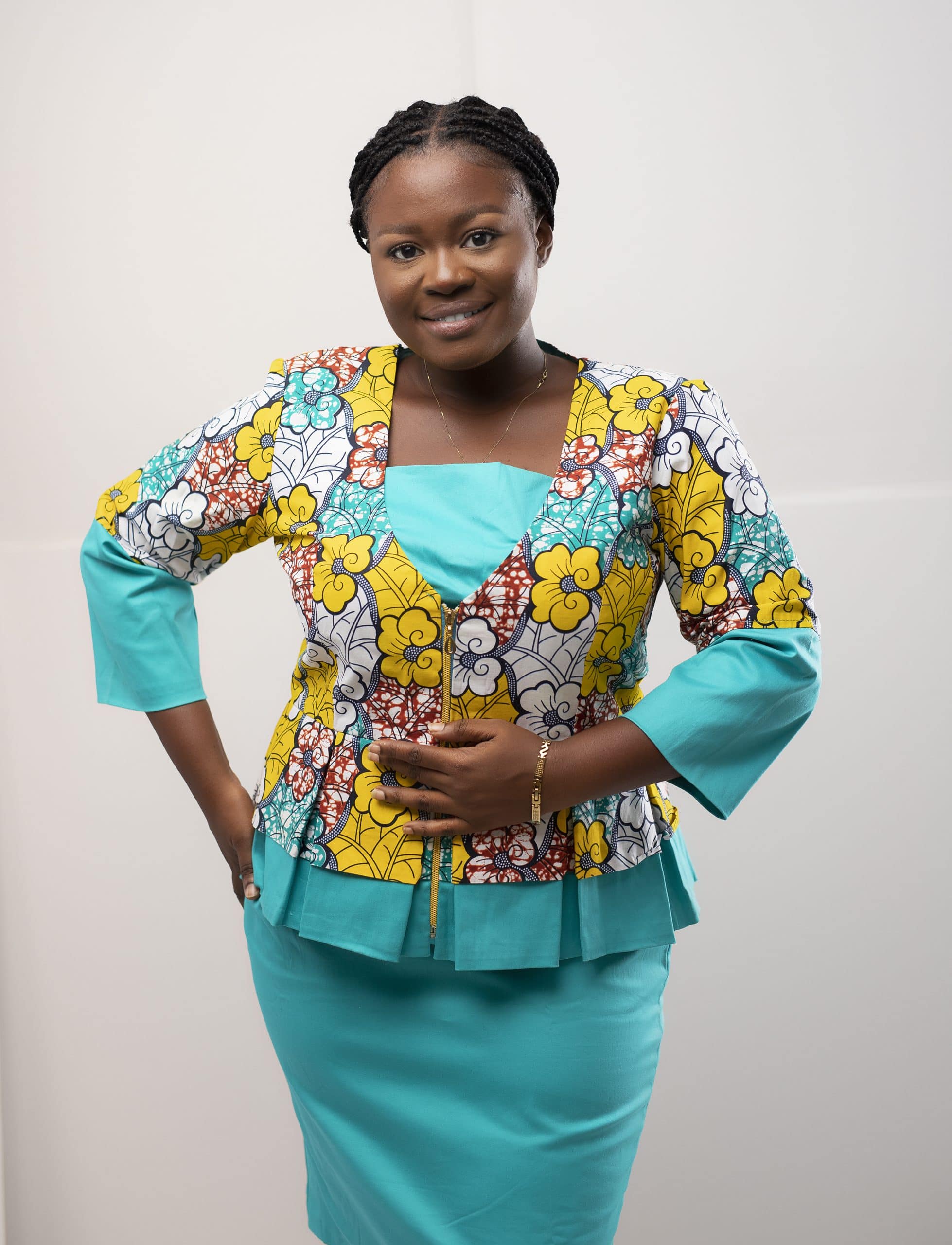 Angela Blue Two-Piece Skirt Set