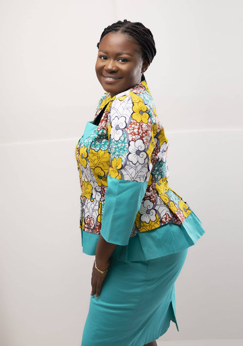 Angela Blue Two-Piece Skirt Set