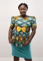 Abina Peplum Two-Piece Skirt Setj