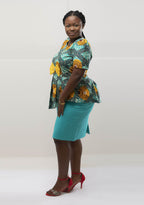 Abina Peplum Two-Piece Skirt Setj