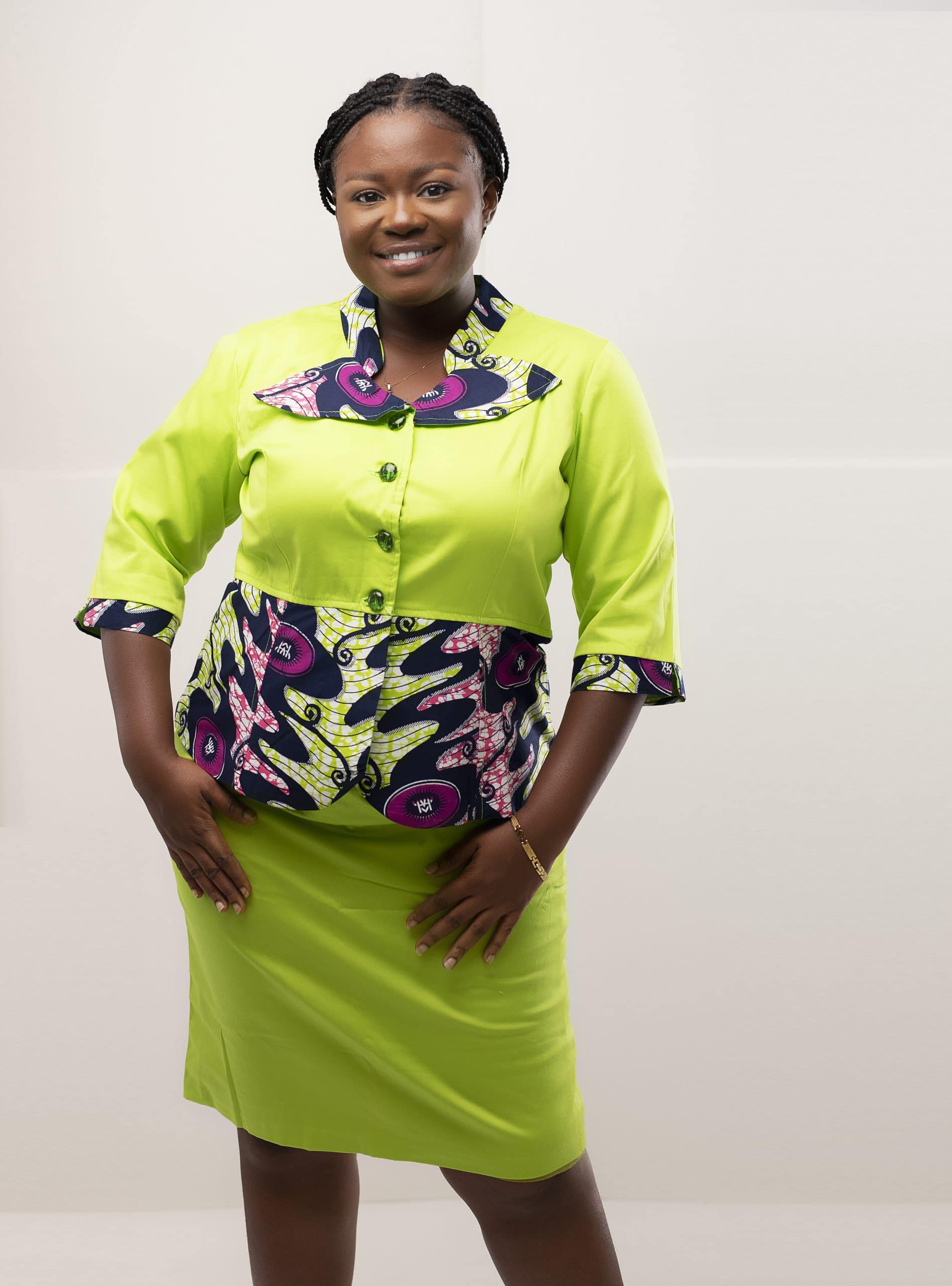 Afua Lime Two-Piece Skirt Set