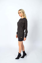 Royal Gold Dust Full length Back Zipper Women Jumper Top
