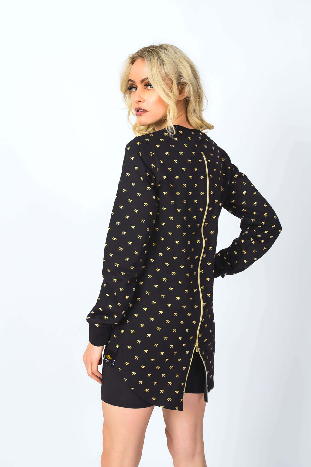 Royal Gold Dust Full length Back Zipper Women Jumper Top