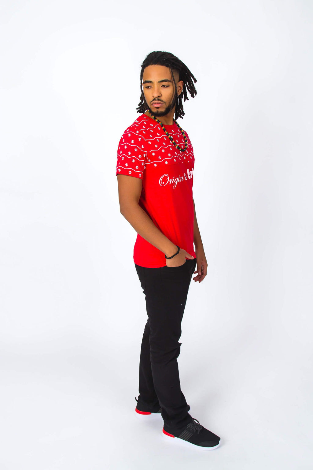 Ultimate Origin and Tribe Supreme Wave Bold Red Men Tee