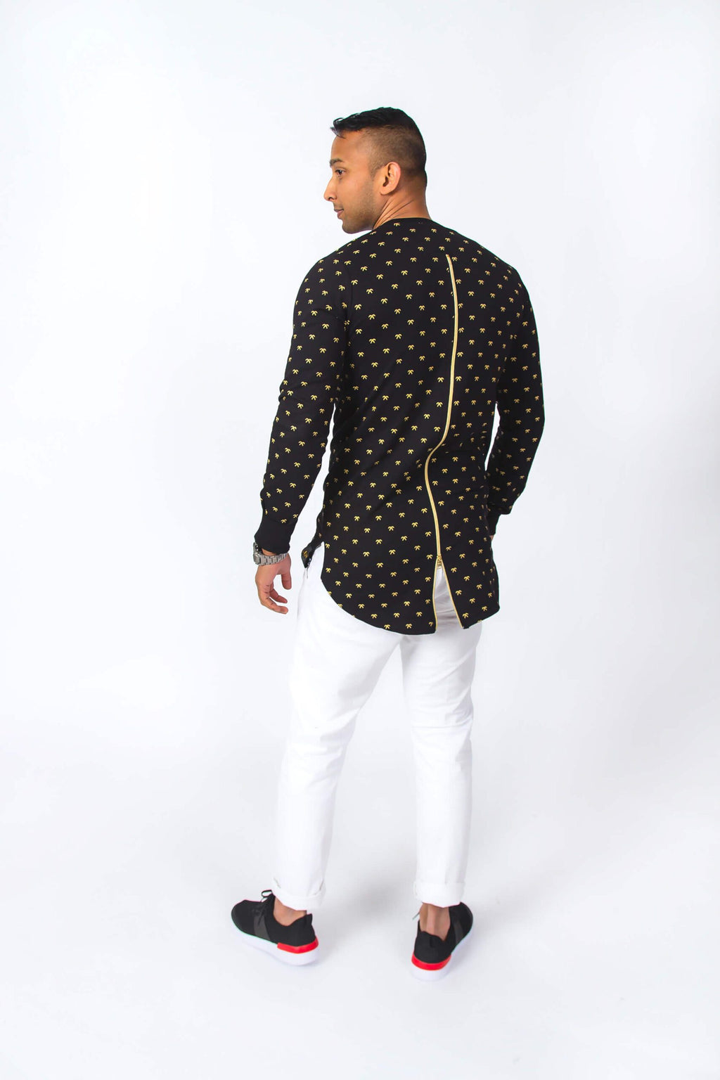 Royal Gold Dust Full length Back Zipper Men Jumper Top