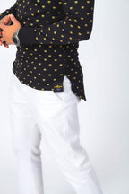 Royal Gold Dust Full length Back Zipper Men Jumper Top