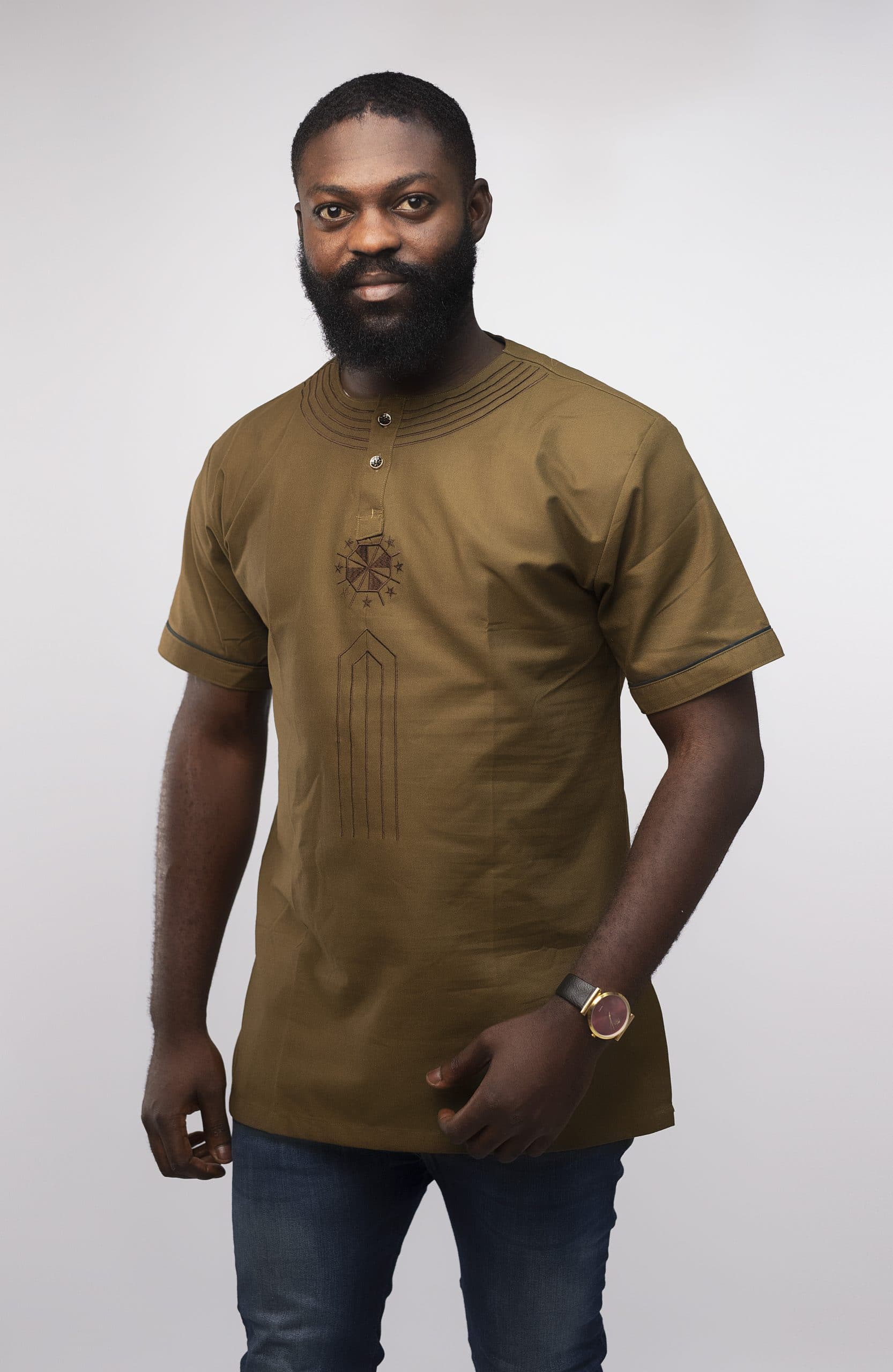 Morathi Slim Fit Embroidered African Shirt