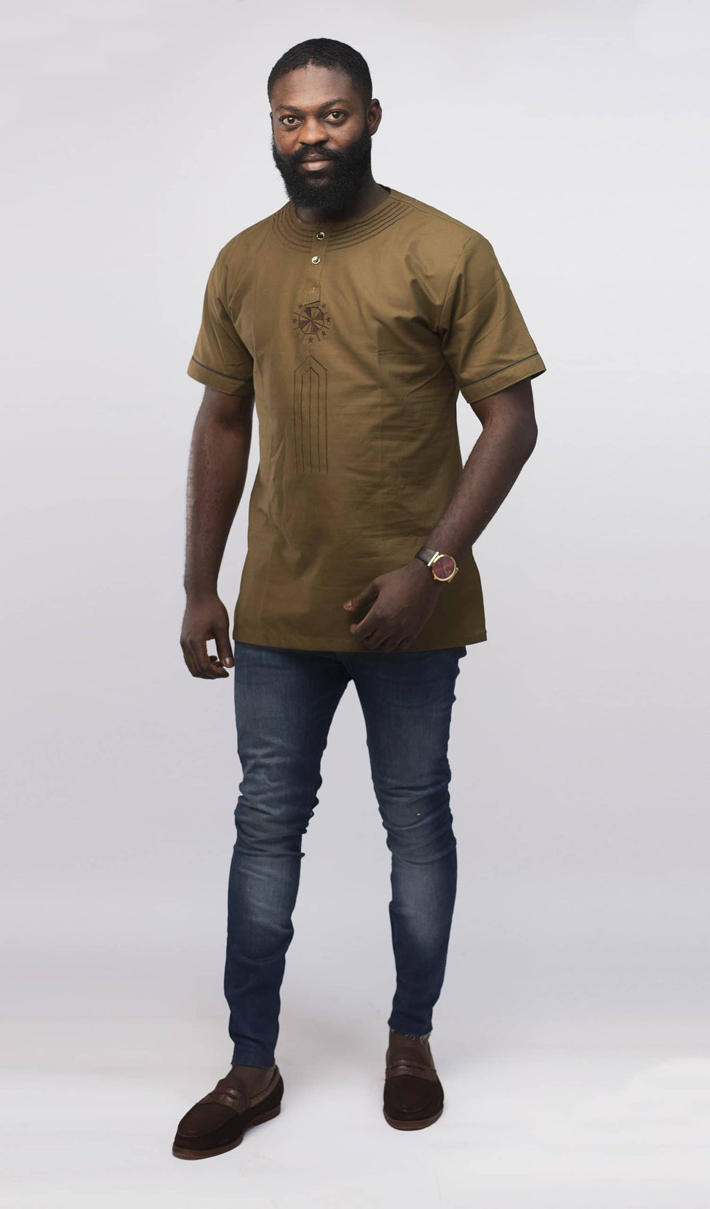 Morathi Slim Fit Embroidered African Shirt