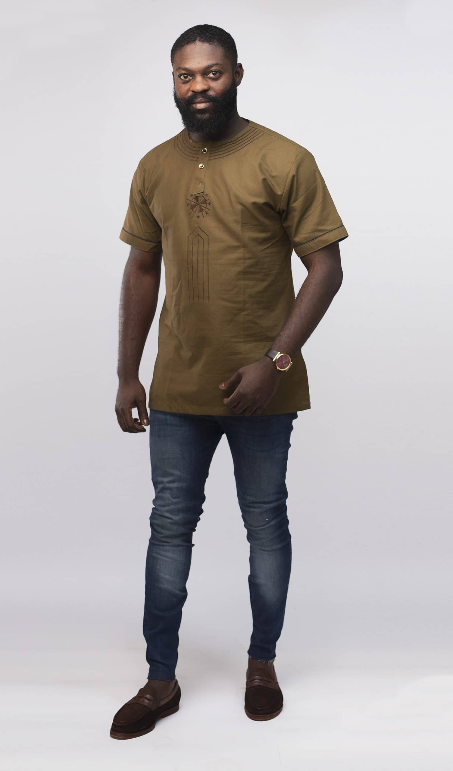 Morathi Slim Fit Embroidered African Shirt