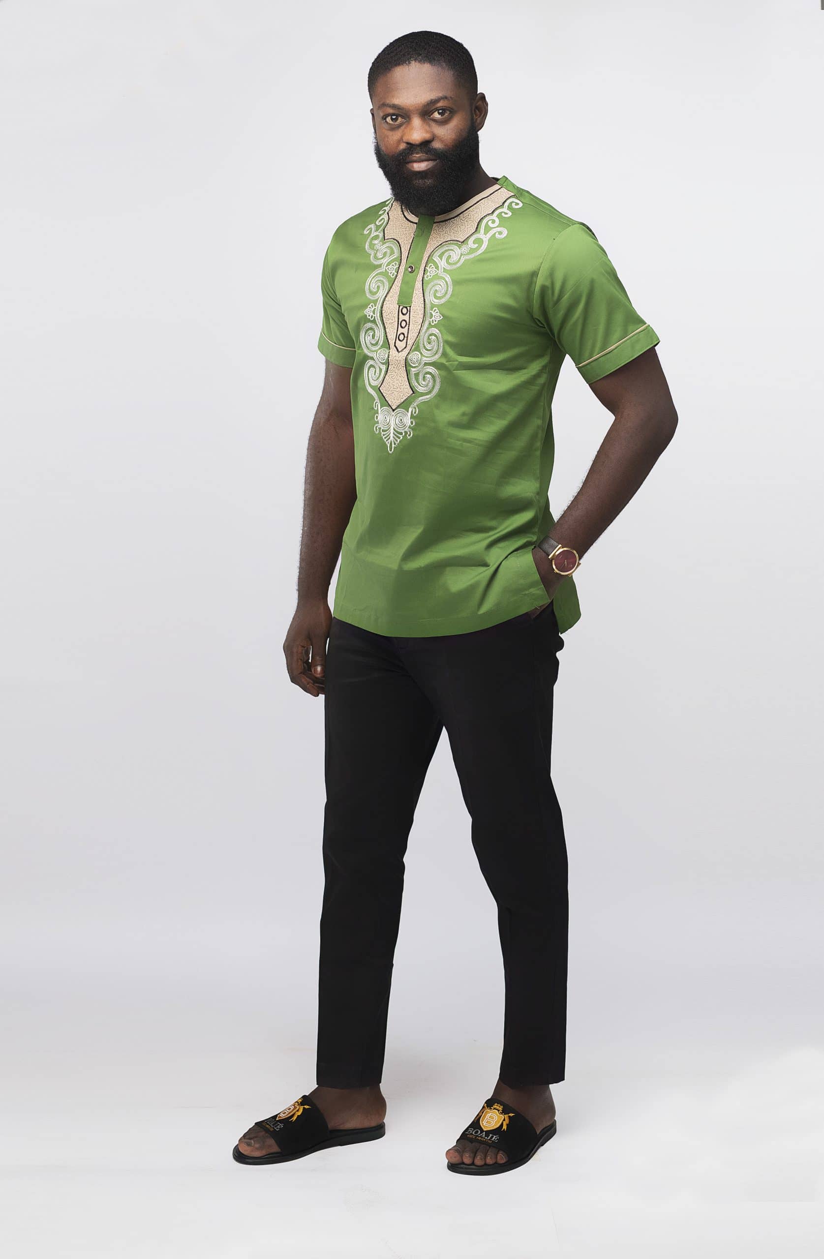 Makalo Slim Fit Embroidered African Shirt