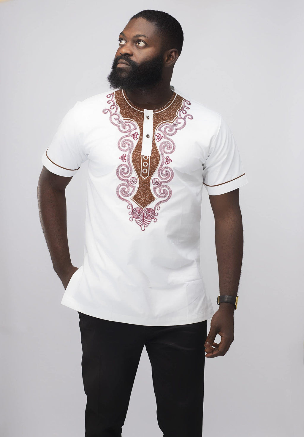 Malomo Slim Fit Embroidered African Shirt