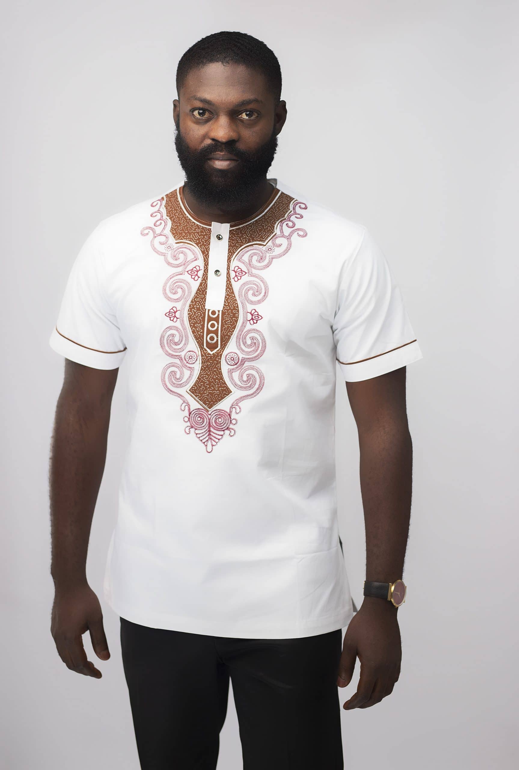 Malomo Slim Fit Embroidered African Shirt