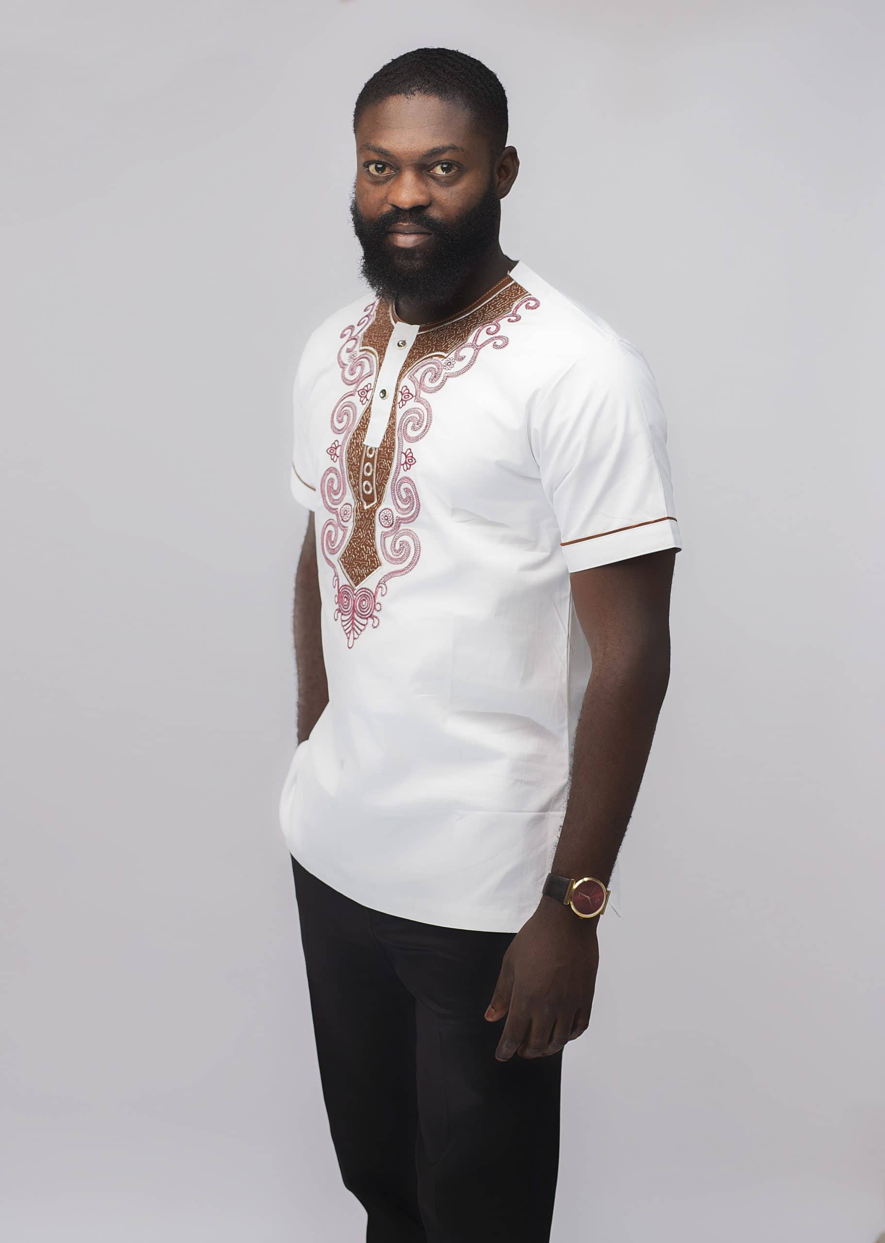 Malomo Slim Fit Embroidered African Shirt