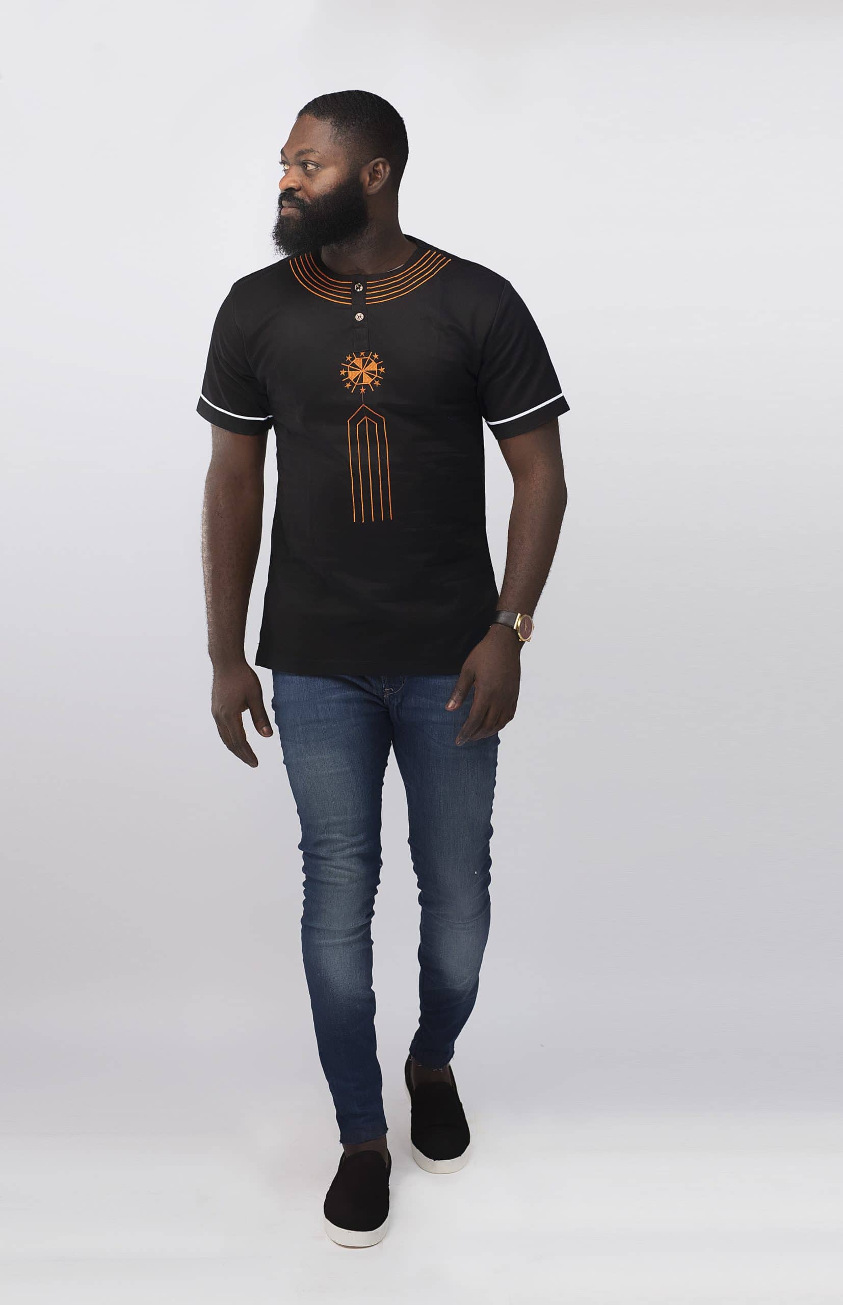 Mahbubi Slim Fit Embroidered African Shirt
